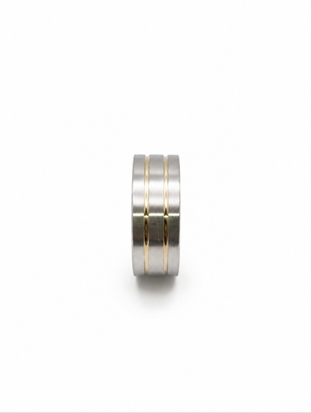 Two Tone Silver and Gold Men's Band Ring US Size 8.5 China Size 17 Unbranded